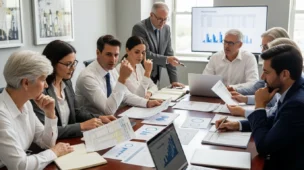 Imagem de reunião corporativa focada na aprovação de contas e distribuição de lucros