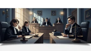 Imagem de tribunal com juízes e advogados em decisão judicial, simbolizando o tema 'trt 15 decide que' sobre direito trabalhista