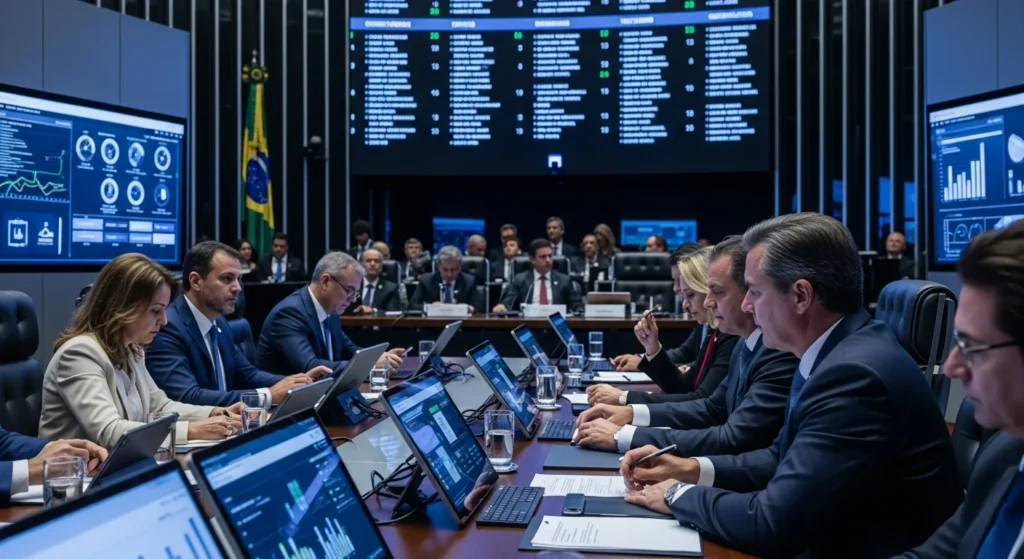 Reforma Tributária 2026: A Revolução que a Alta Gestão Brasileira Precisa Liderar para Transformar Desafios em Vantagem Competitiva. 1 Reforma tributária 2026 alta: painel de votação no Congresso e alta gestão brasileira em destaque