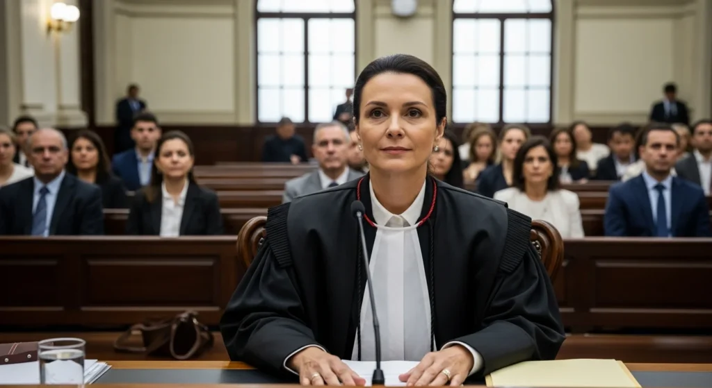 Juíza do Rio de Janeiro proíbe cobrança de mais de 30% do salário de consumidor superendividado, em tribunal com sala de audiência ao fundo