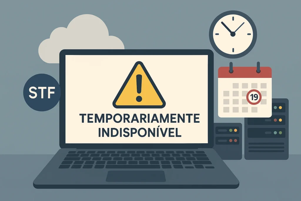 Sistemas do STF ficam temporariamente indisponíveis no domingo 19/7, confira horários e serviços afetados, incluindo SEI, peticionamento e integração MNI 1 newsai 9960367817